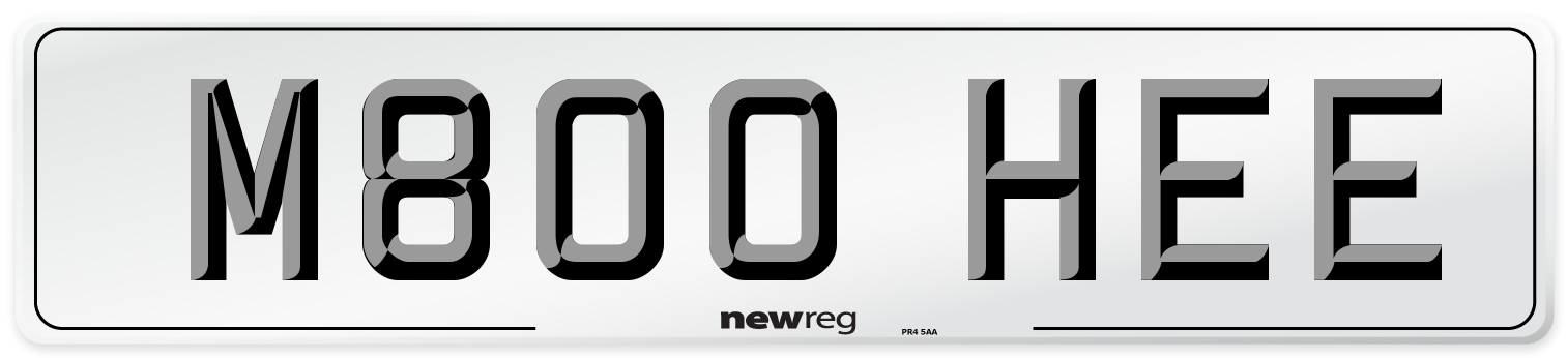 M800 HEE Number Plate from New Reg